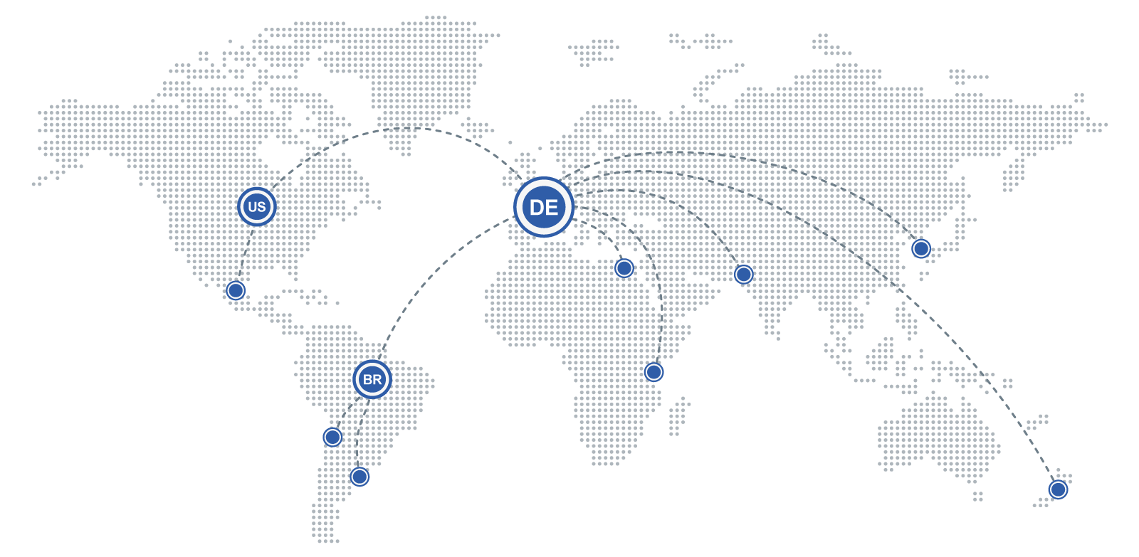 Weltkarte mit standorte